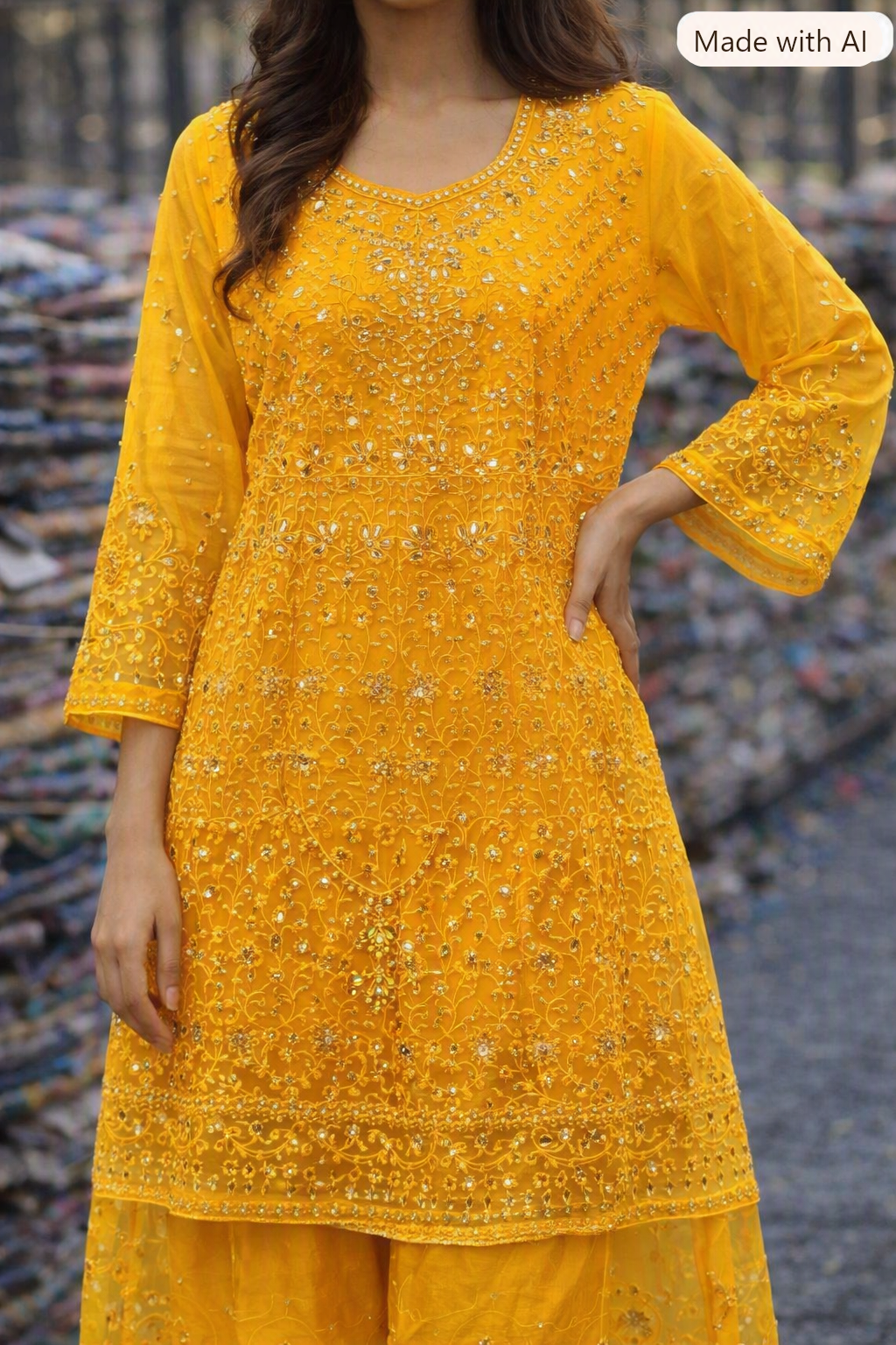 HIGH QUALITY EBROIDED ORGANZA SUIT