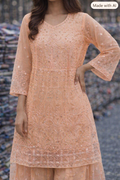 HIGH QUALITY EMBROIDED ORGANZA SUIT